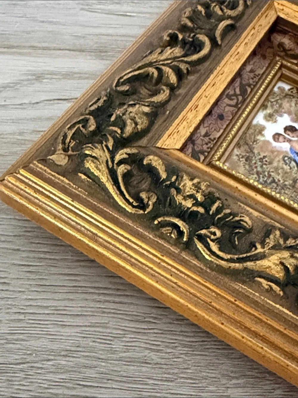 Ornate Gold Framed Romantic Wall Art - Gold